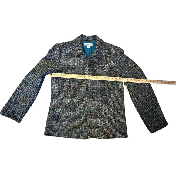 NWT Coldwater Creek Sapphire Bouclé Tweed ZipUp Blazer Jacket Size 10 OldMoney - Picture 5 of 9